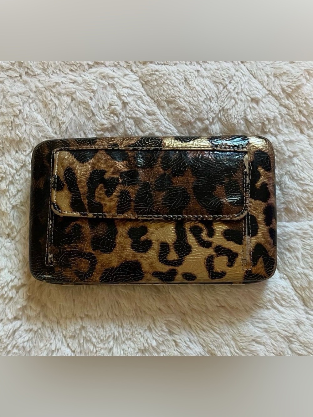animal printed hand clutch wallet